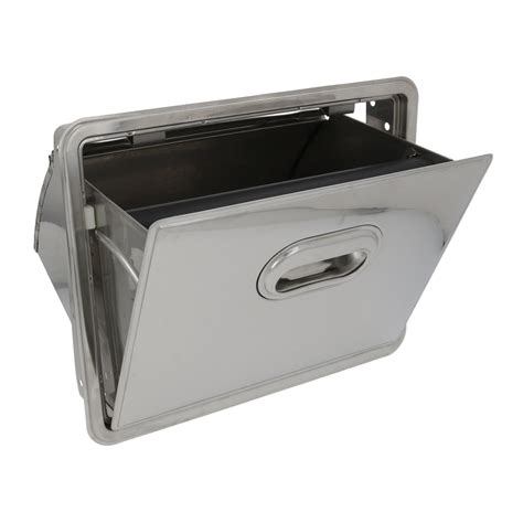 stainless steel fold-down knock box drawer|knock box for barista.